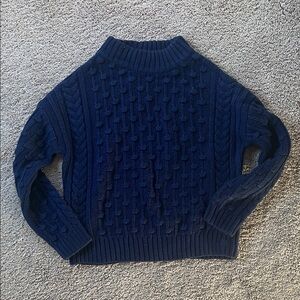 Vineyard Vines Dark Blue Cable Knit Turtleneck Sweater